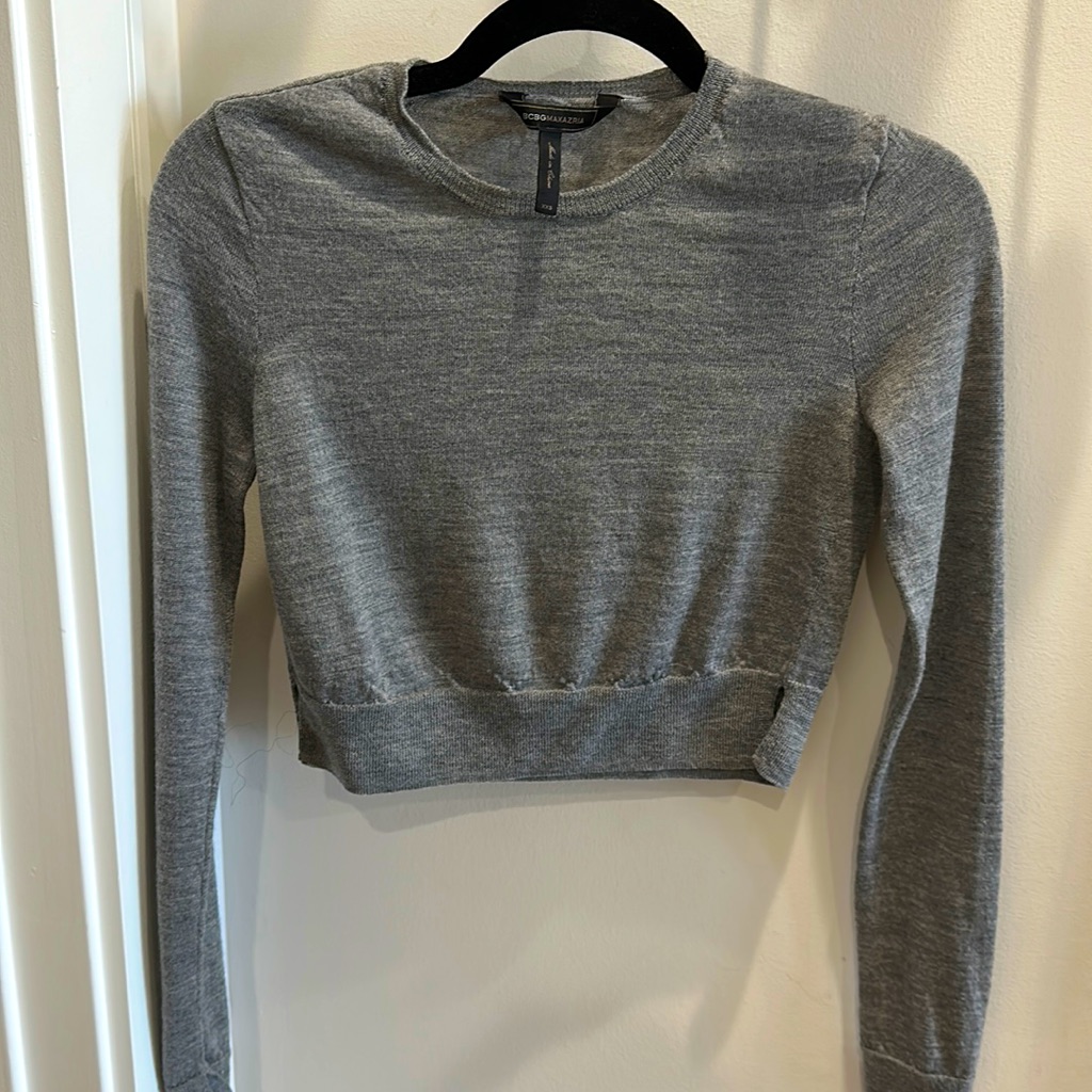 Bcbg Mazazria Merino Wool Crop Sweater